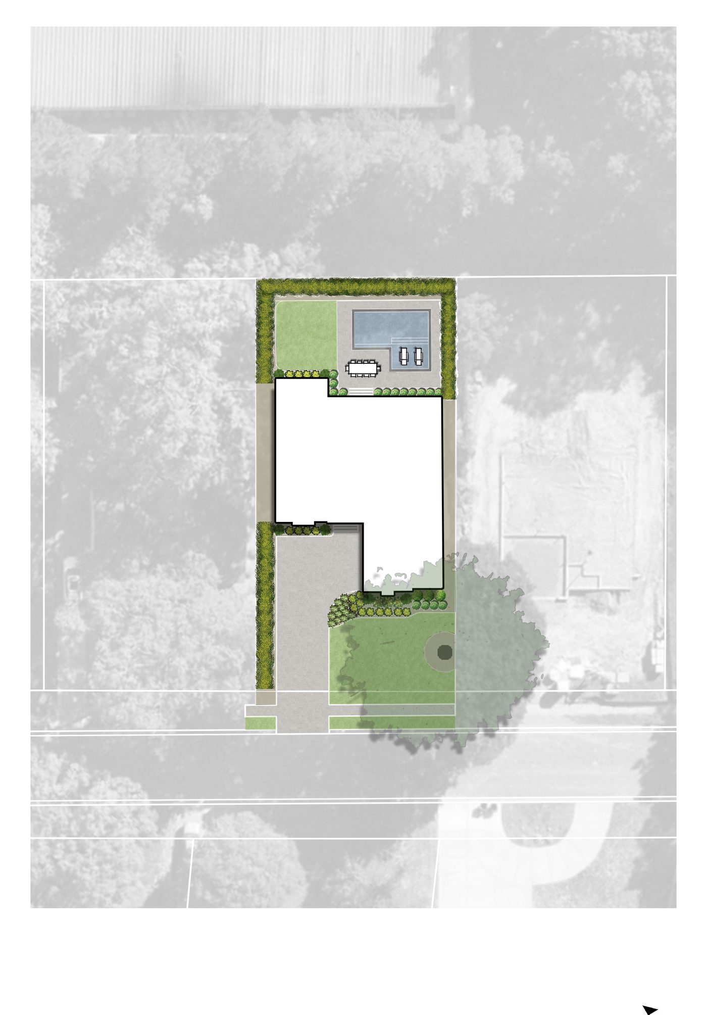 Site plan rendering with pool option